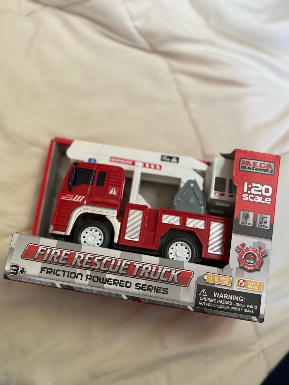 Machine Red and White Fire Rescue Truck Toy